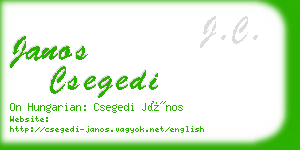 janos csegedi business card